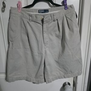 Polo by Ralph Lauren Men's Khaki Flat Front Tyler Shorts 100% Cotton